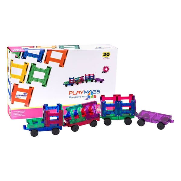 Playmags 3D magnetiske togblokke 155 sæt med 20 stk