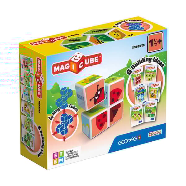 Magicube Printed Insects magnetiske blokke + kort 7 styk GEOMAG GEO-121