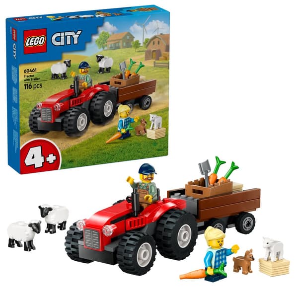 LEGO - LEGO City - Red Farm Tractor with Trailer  Sheep (60461)