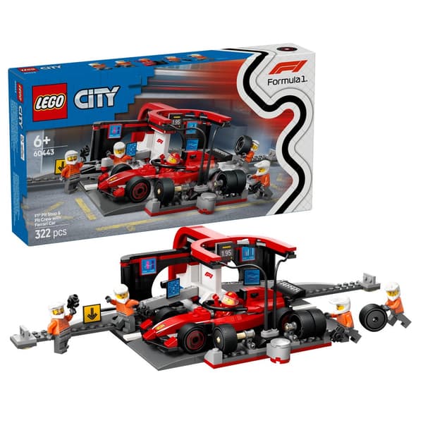 LEGO - LEGO City - F1 Pit Stop  Pit Crew with Ferrari Car (60443)