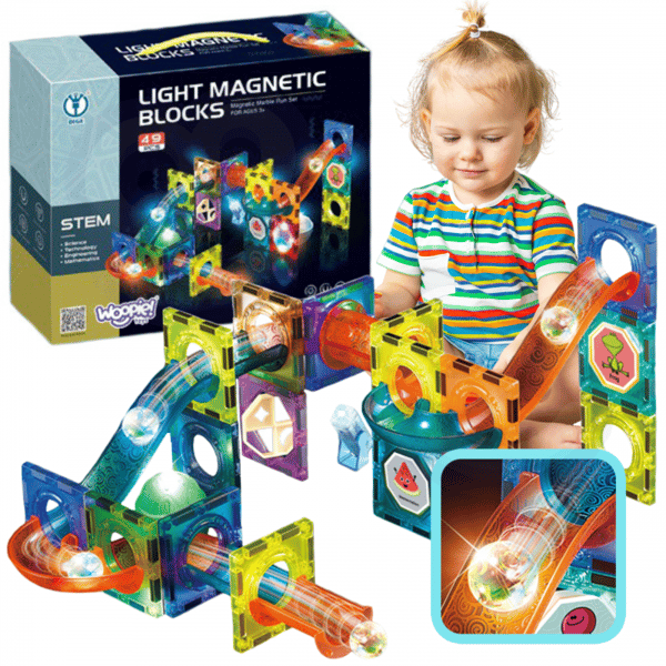 WOOPIE Magnetisk Block Boll Spåra Ljus 49 st.