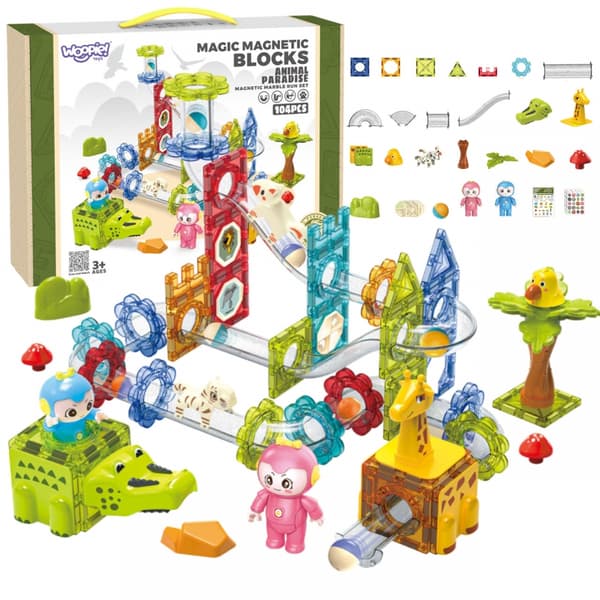 WOOPIE Magnetisk Blok Bold Tracking Animal Paradise 104 stk.