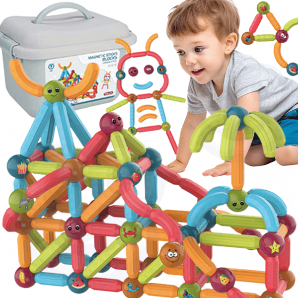 WOOPIE Magnetiska Byggklossar 128 st. - Pedagogiska