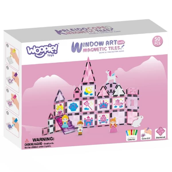 WOOPIE Magnetiska Byggklossar – Prinsesslott Set, 50 delar
