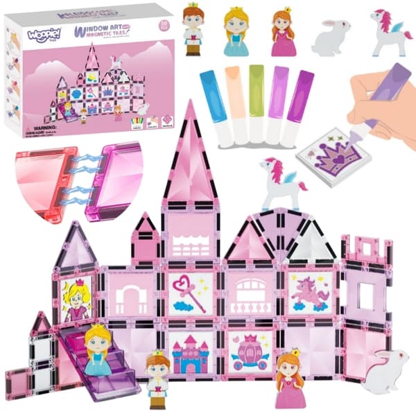 WOOPIE Magnetiska Byggklossar – Prinsesslott Set, 50 delar