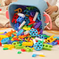 Miniatyrbild 3 av 6: OBOSOE 108-delars mångsidigt pedagogiskt byggkloss-set – färgglada plastblock för barns kreativitet och lärande