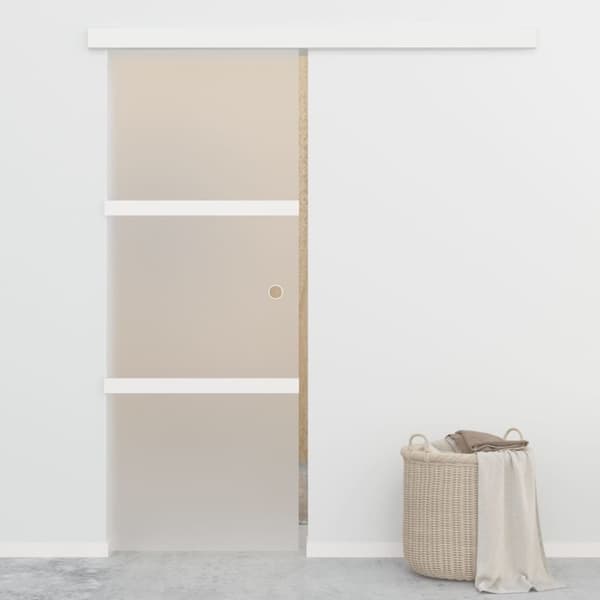 vidaXL Skjutdörr med mjukstopp ESG-glas och aluminium 76x205 cm