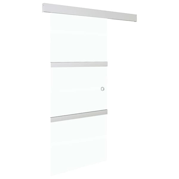 vidaXL Skjutdörr med mjukstopp ESG-glas och aluminium 76x205 cm