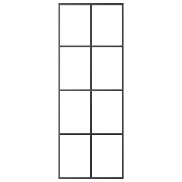 vidaXL Skyvedør aluminium og ESG-glass 76x205 cm svart