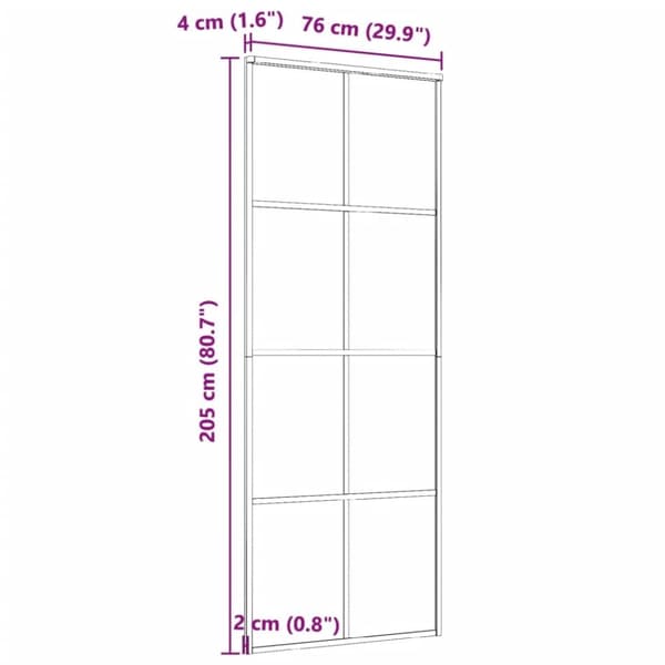 vidaXL Skyvedør aluminium og ESG-glass 76x205 cm svart