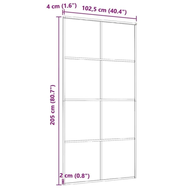 vidaXL Skyvedør aluminium og ESG-glass 102,5x205 cm svart
