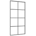 Miniatyrbilde 2 av 6: vidaXL Skyvedør aluminium og ESG-glass 102,5x205 cm svart