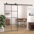 Miniatyrbilde 1 av 6: vidaXL Skyvedør aluminium og ESG-glass 102,5x205 cm svart