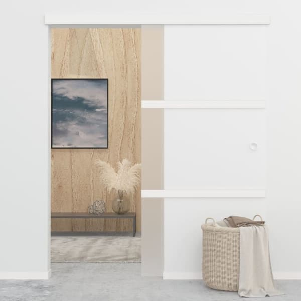 vidaXL skydedør med stop sikkerhedsglas og aluminium 90x205 cm