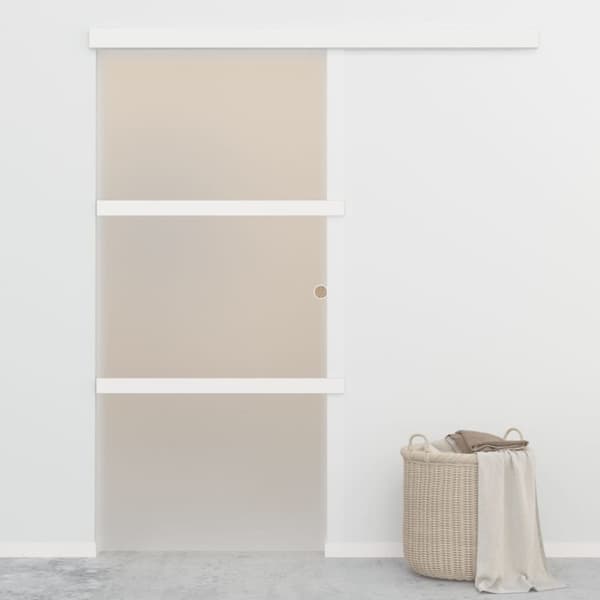 vidaXL skydedør med stop sikkerhedsglas og aluminium 90x205 cm