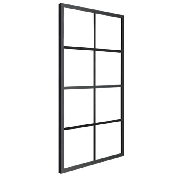 vidaXL skydedør m. monteringssæt 102,5x205 cm aluminium sikkerhedsglas
