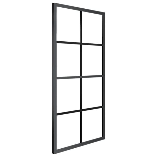 vidaXL skydedør m. monteringssæt 76x205 cm aluminium og sikkerhedsglas