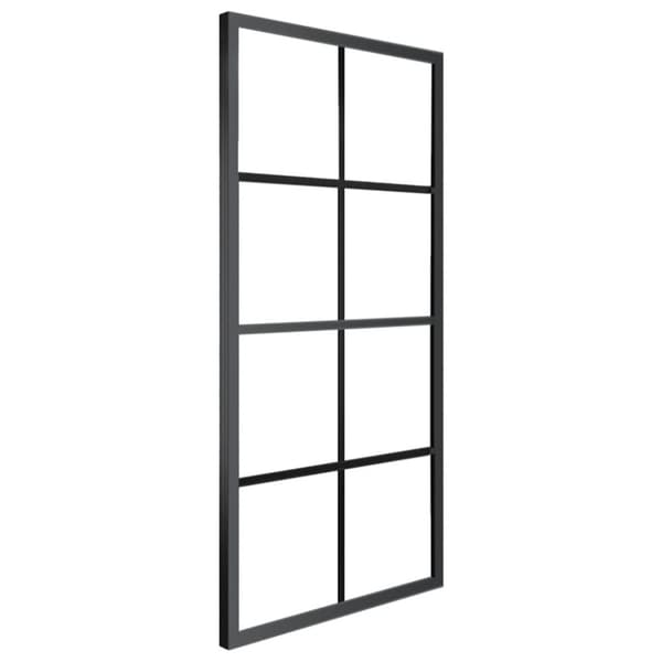 vidaXL skydedør m. monteringssæt 76x205 cm aluminium og sikkerhedsglas