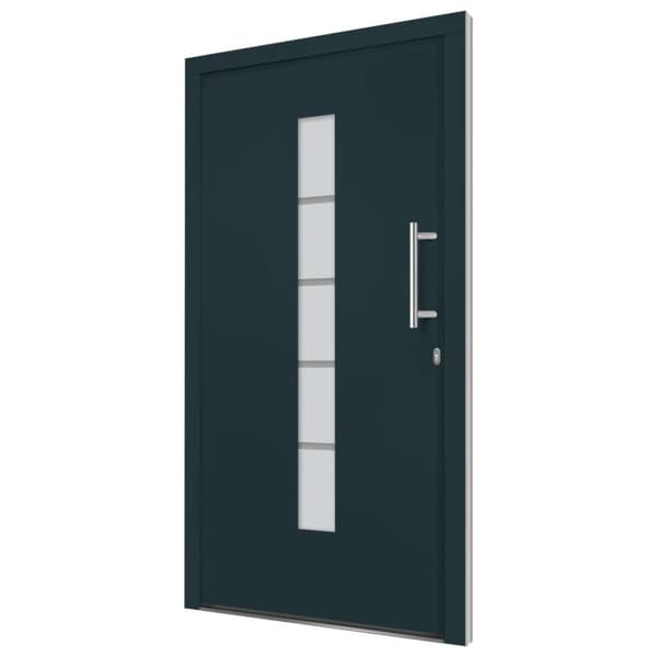vidaXL hoveddør 110x210 cm aluminium og PVC antracitgrå