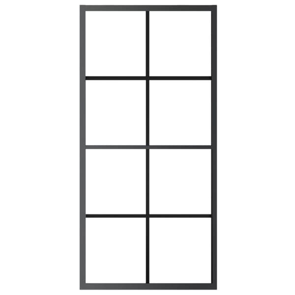vidaXL skydedør m. monteringssæt 90x205 cm aluminium og sikkerhedsglas