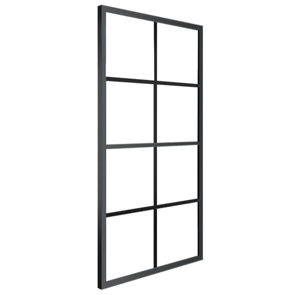 vidaXL skydedør m. monteringssæt 90x205 cm aluminium og sikkerhedsglas