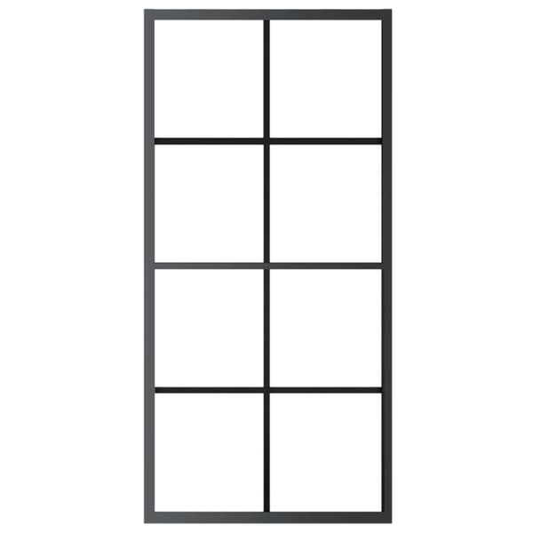 vidaXL skydedør m. monteringssæt 90x205 cm aluminium og sikkerhedsglas