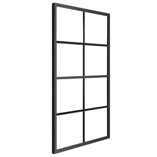 vidaXL skydedør m. monteringssæt 102,5x205 cm aluminium sikkerhedsglas