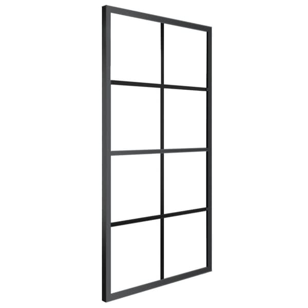 vidaXL skydedør m. monteringssæt 90x205cm aluminium og sikkerhedsglas