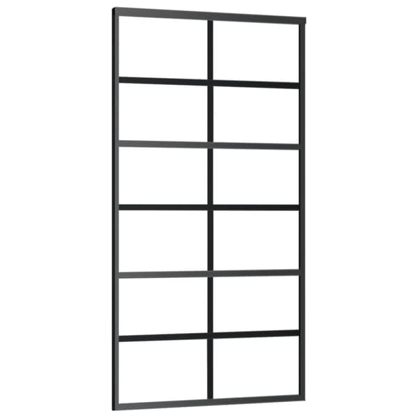 vidaXL skydedør 102x205 cm sikkerhedsglas og aluminium  sort