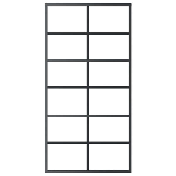 vidaXL skydedør 102x205 cm sikkerhedsglas og aluminium  sort