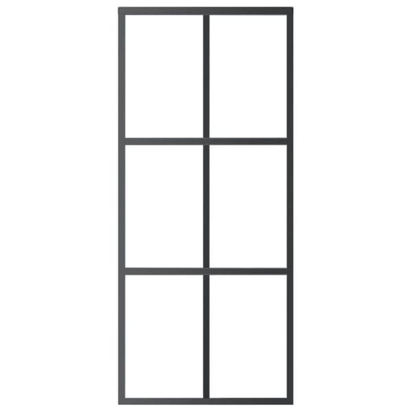 vidaXL Skyvedør ESG-glass og aluminium 90x205 cm svart