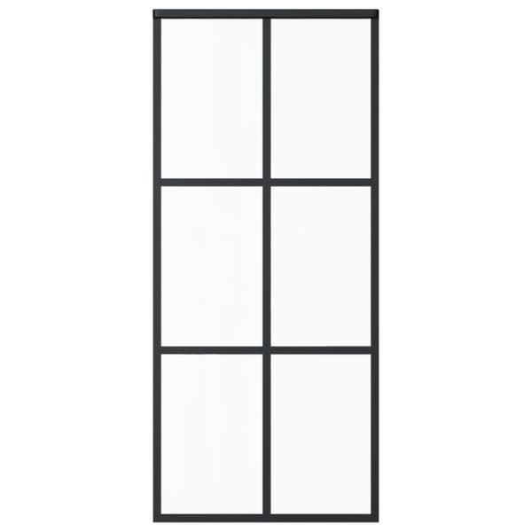 vidaXL Skyvedør ESG-glass og aluminium 90x205 cm svart