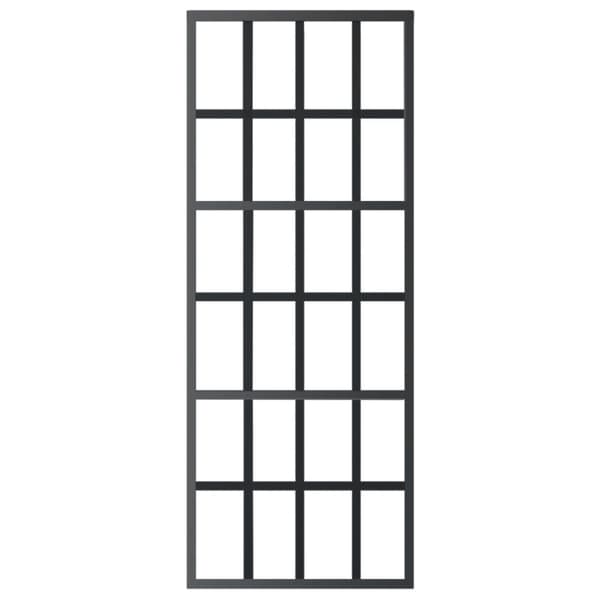 vidaXL Skjutdörr ESG-glas och aluminium 76x205 cm svart