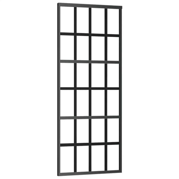 vidaXL skydedør sikkerhedsglas og aluminium 76x205 cm sort