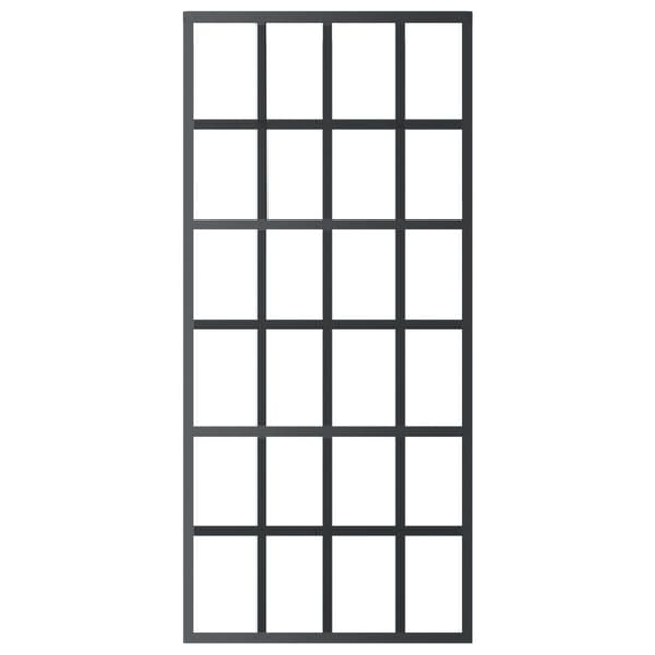 vidaXL skydedør 90x205 cm sikkerhedsglas og aluminium sort