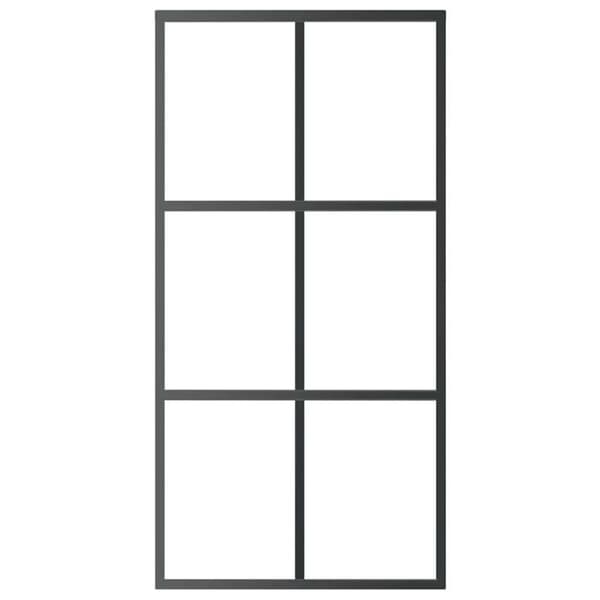 vidaXL skydedør 102x205 cm sikkerhedsglas og aluminium  sort