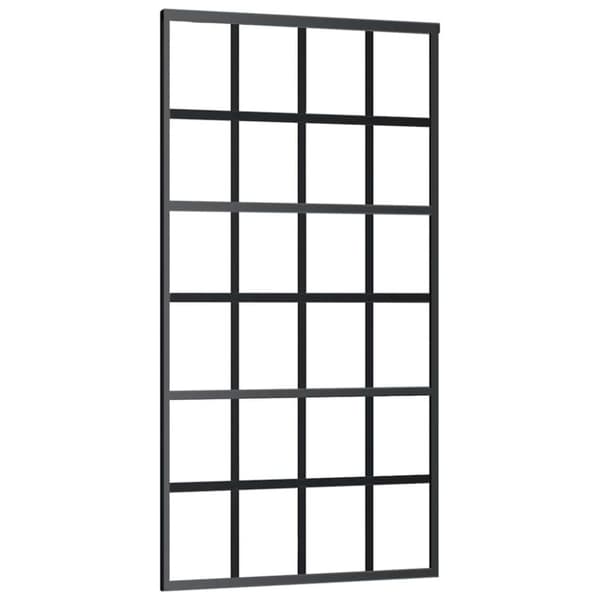 vidaXL skydedør 102x205 cm sikkerhedsglas og aluminium  sort