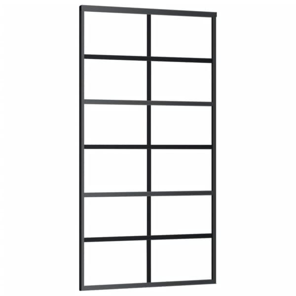 vidaXL Skyvedør med monteringssett 102x205 cm ESG glass og aluminium