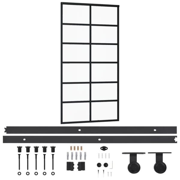 vidaXL Skyvedør med monteringssett 102x205 cm ESG glass og aluminium