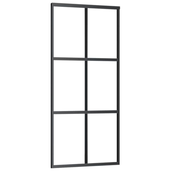 vidaXL Skyvedør med monteringssett 90x205 cm ESG glass og aluminium