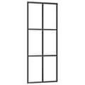Miniatyrbilde 4 av 11: vidaXL Skyvedør med monteringssett 76x205 cm ESG glass og aluminium