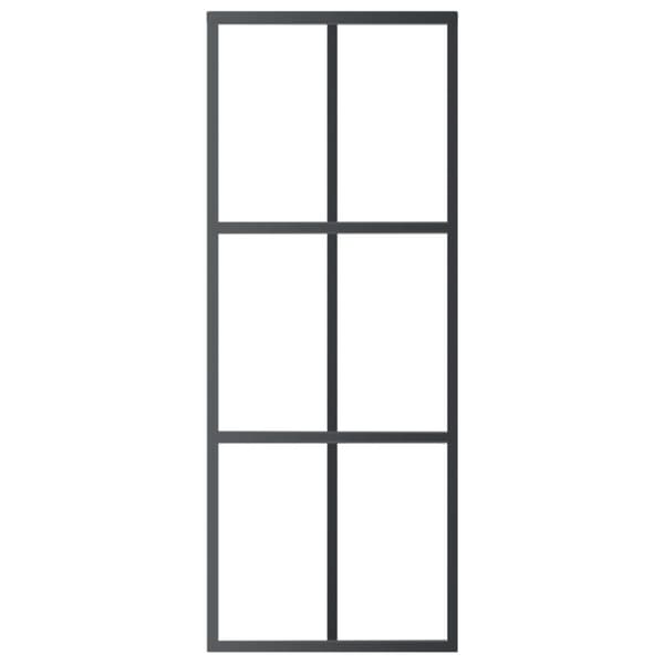 vidaXL Skyvedør med monteringssett 76x205 cm ESG glass og aluminium