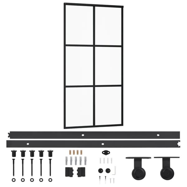 vidaXL Skyvedør med monteringssett 102x205 cm ESG glass og aluminium