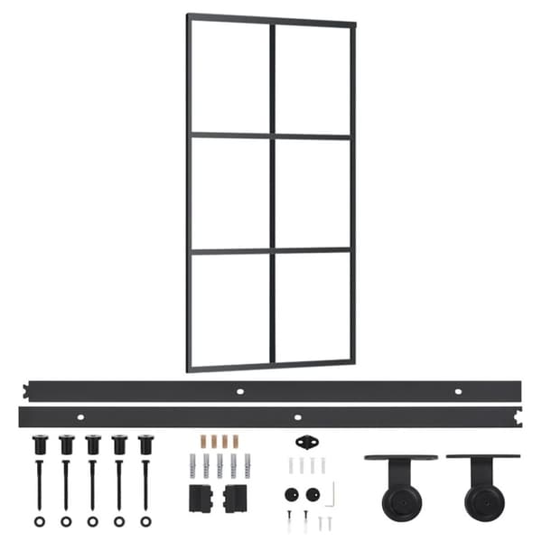 vidaXL Skyvedør med monteringssett 102x205 cm ESG glass og aluminium