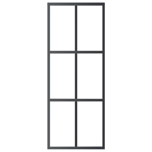 vidaXL Skjutdörr med beslagset ESG glas och aluminium 76x205 cm