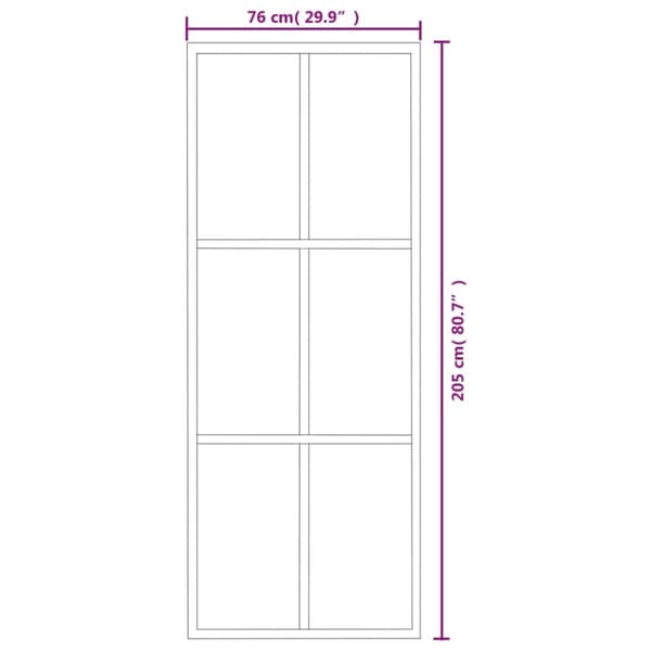 vidaXL Skjutdörr med beslagset ESG glas och aluminium 76x205 cm