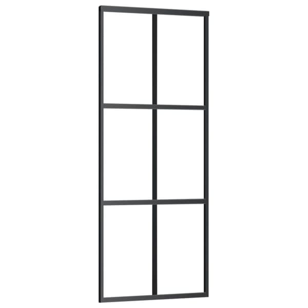 vidaXL Skjutdörr med beslagset ESG glas och aluminium 76x205 cm