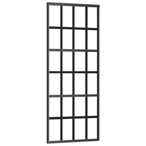 vidaXL skydedør m. monteringssæt 76x205 cm sikkerhedsglas og aluminium