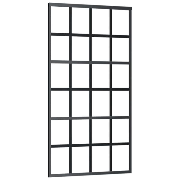vidaXL skydedør m. monteringssæt 102x205 cm sikkerhedsglas og aluminium