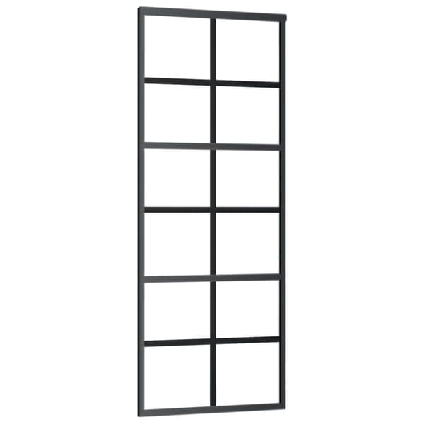 vidaXL skydedør m. monteringssæt 76x205 cm sikkerhedsglas og aluminium